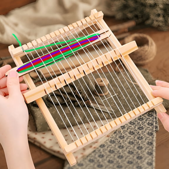 BESTSKY New Weaving LoomWooden Multi-Craft Frame Weaving Loom Kit for AdultsDIY Hand-Knitting Arts Looms for BeginnersPerfect Crafts Gift for Birthday New Year