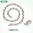 thumbnail image 3 of Uxcell 1-Pack 1 Yarda 14 mm Cadena de Strass de Cristal Cierre Ojo de Caballo para Manualidades/Ropa [Blanco, Cierre Medio], 3 of 7