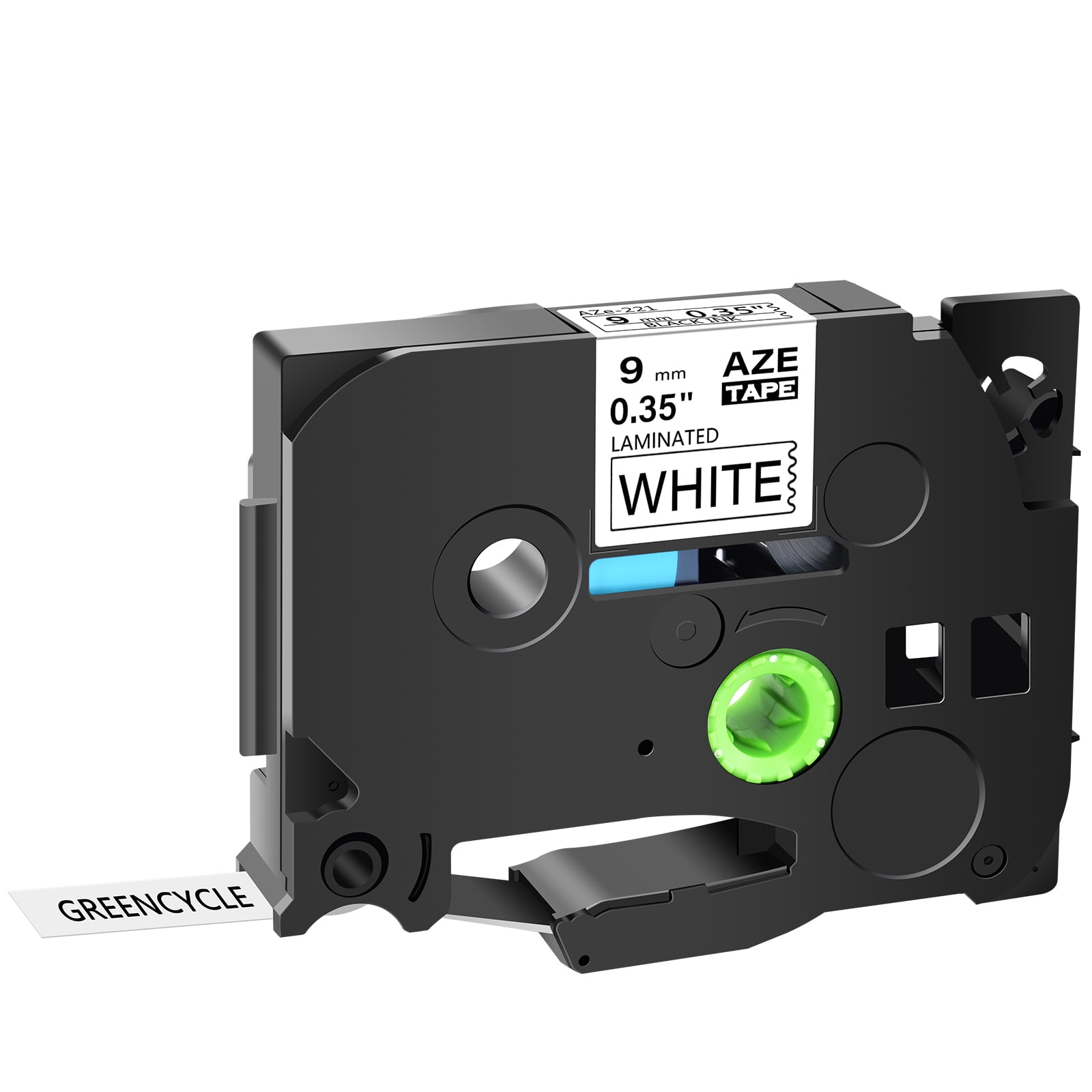 GREENCYCLE 1PK Compatible TZ Tape TZe-221 TZ221 Laminated Black on White Tape use in Brother P Touch PT-D200 PT-D210 PT-H100 PT-D400 PT-1290 PT-1700 ...
