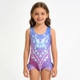 thumbnail image 4 of Shadoumai Girls One Piece Swimsuit Size 10-12 Sheer Mesh Tankini for Girls Quick Drying Color Block Beach Skirt Cute Ruched Bathing Suit Modest Swimwear with Chest Pad, 4 of 7