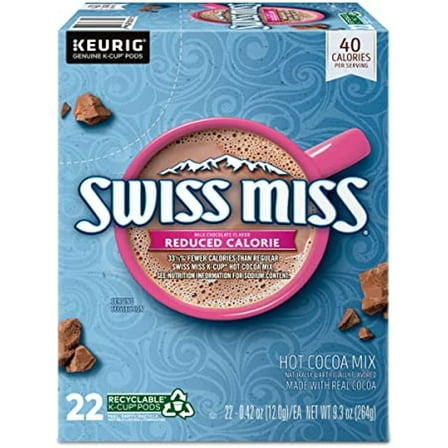 Swiss Miss Hot Cocoa Single-Serve K-Cup, Reduced Calorie, Box Of 22