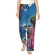 thumbnail image 2 of Lsque Colorful Mediterranean Village Print Women's Pajama Pants, Lounge Pant - Comfortable Home Wear,Elastic Waistband, Stylish Design-XX-Large, 2 of 9