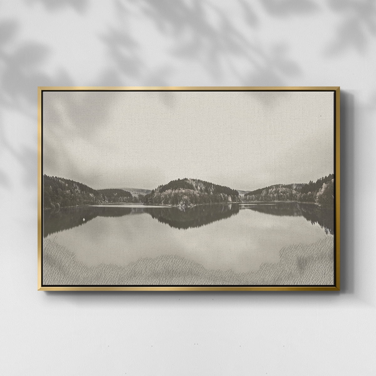 Vintage Landscape-CCCLXXIV By Wexford Home Framed in Gold Wood Gallery Wrapped Canvas 17 in. x 25 in.
