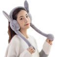 thumbnail image 1 of Women's Winter Plush Earwarmer Bunny Earmuffs with Moving Jumping Rabbit Ears Windproof Airbag Ear Bag, 1 of 4