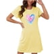 thumbnail image 1 of Camisón corto de talla grande para mujer, camisón de manga corta con estampado de pecho a la moda, camisón para mujer, 1 of 2