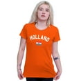 thumbnail image 3 of Dutch Flag Holland Soccer Fan Pride Womens Slim Fit Graphic Tee Brisco Brands S, 3 of 5