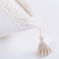 thumbnail image 3 of Pillow Cover Tribal Boho Woven Tufted Throw Decorative Pillowcase with Tassels Super Soft Chenille Square Pillow Cushion Case for Couch Bedroom Car 18X18 Inch, White and Beige, 3 of 7