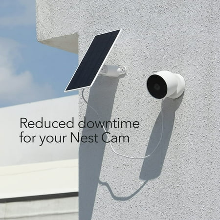 Wasserstein - Solar Panel for Google Nest Cam Outdoor or Indoor, Battery - 2.5W Solar Power - Made for Google Nest (3-Pack) - White