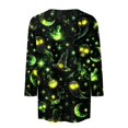 thumbnail image 6 of Halloween Costumes for Women 3/4 Sleeve Dressy Casual Tops Witch Hat Printed Halloween Shirts Crewneck Summer Fall Fashion Blouse Dark Green 2XL, 6 of 8