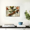 thumbnail image 2 of Acheng Animal Canvas Wall Art Funny 3D Frog Wearing Glasses Painting Pictures on Vintage Canvas Wood Inspiring Artwork for Nursery Kids Bedroom Living Room 16x12inch, 2 of 6