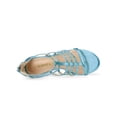thumbnail image 5 of BLISSFUL STEP Women's Shoes Strappy Roman Block Heel Sandals Lake Blue 5, 5 of 8
