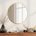 thumbnail image 3 of Lumora 20" Bathroom Mirror Round Wall Mirror Vanity Mirror with Metal Frame, Gold, 3 of 5