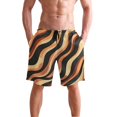 thumbnail image 4 of Dailycode Men's Quick Dry Swim Trunks Beach Shorts Casual Summer Board Shorts with Pockets, Abstract Decorative Wavy, 4 of 8