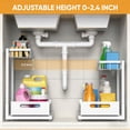 thumbnail image 2 of Organizador de almacenamiento para debajo del fregadero, organizador de gabinete de cocina extraíble de metal con cajón deslizante, ajustable en altura, resistente, 2 of 4