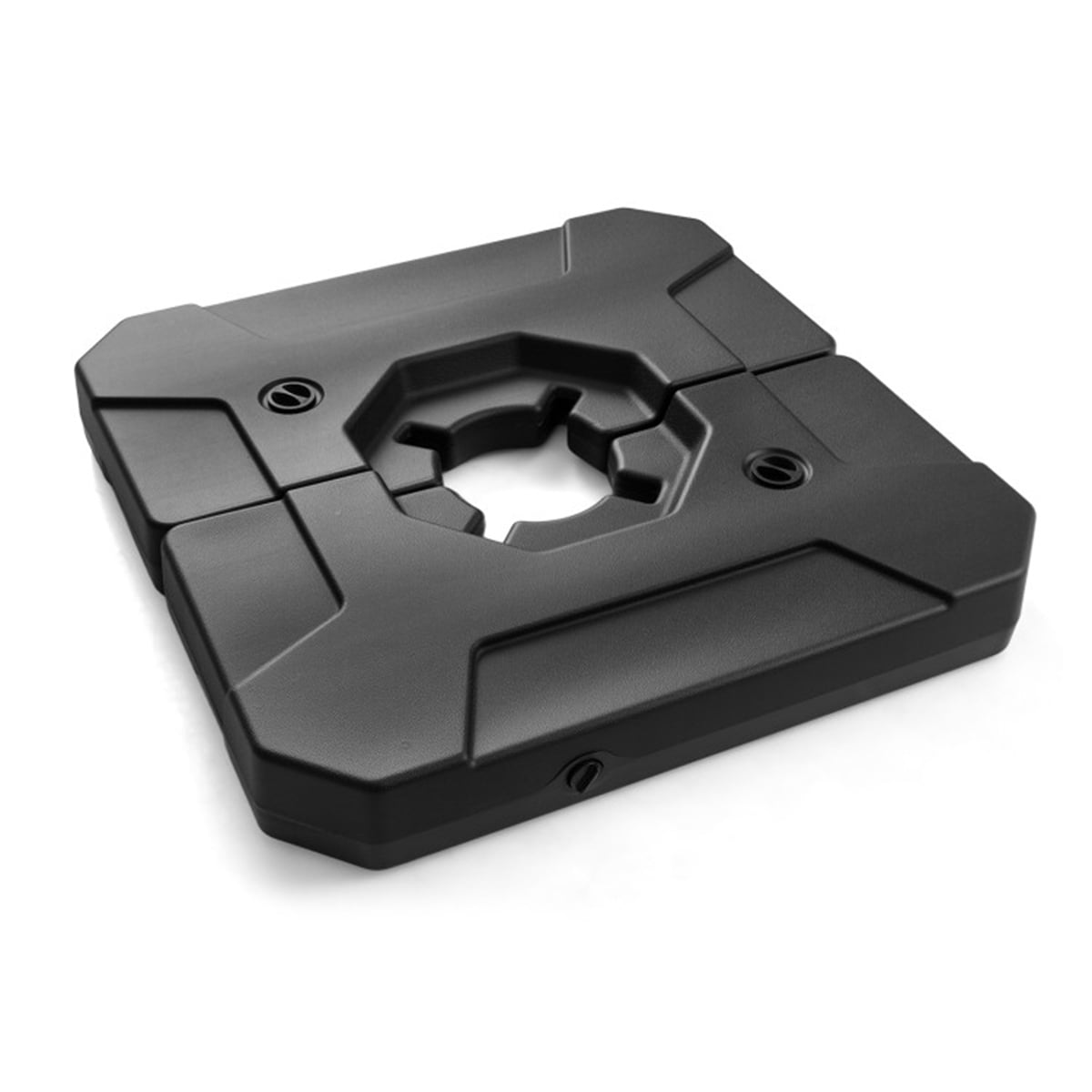 ZHICHUN  2 Piece Fillable Cantilever Umbrella Base Heavy Duty HDPE Water Sand Weighted Patio Umbrella Stand With Fill And Drain Valves Black