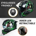 thumbnail image 2 of ILM Motorcycle Helmet Full Face with Pinlock Compatible Clear&Tinted Visors and Fins Street Bike Motocross Casco DOT(Legend Green, X-Large), 2 of 7