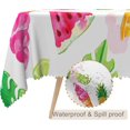thumbnail image 2 of 60x84inches Colorful Tropical Fruit Tablecloths Watermelon Orange Pineapple Fresh Fruits Pattern Table Cloth Spill Proof Washable Table Cover for Kitchen Dining Patio BBQ Indoor Outdoor Use, 2 of 7