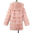 thumbnail image 4 of Hjcommed Femmes Dames Uni Chaud Manteau Veste en Faux Hiver Col Rabattu Vêtement d'Extérieur Rose P, 4 of 5