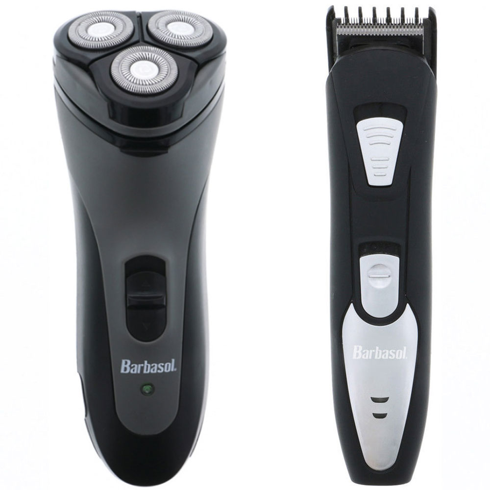 Barbasol Close Shave Rotary w/ Pop Up Trimmer and Barbasol Rechargeable Beard Trimmer Bundle