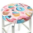 thumbnail image 3 of Lsque Cupcakes and Donuts Round Bar chair cushion covers Velvet Fabric Premium Comfort Protects from Scratches and Stains for 14-17 Inch Chair- 13 inch, 3 of 7