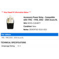 thumbnail image 2 of Accessory Power Relay - Compatible with 1996 - 1998, 2002 - 2004 Acura RL 1997 2003, 2 of 2