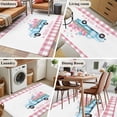 thumbnail image 5 of Area Rugs for Living Room Bedroom, Valentine's Day 4'x6' Rug Washable Carpet Runner Indoor Outdoor, Blue Truck Love Pink Plaid Romantic Non Slip Accent Floor Mats Rug for Kitchen, Office, 5 of 8