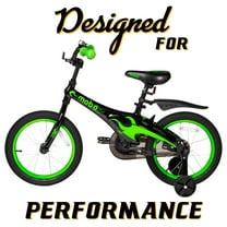 Mobo Lite Bike w/Training Wheels. 16" Child Bicycle, Green