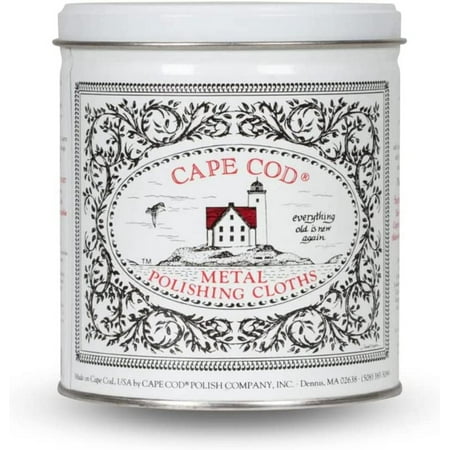Cape Cod Polishing Metal Tin Bundle for Fine Metals | (12) 4X6 Polishing Cloths | (1) 12x12 Buffing Cloth | (1) Pair of Nitrile Gloves