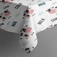 thumbnail image 3 of White Cow Milk Word Pattern Rectangle Tablecloth 60"x84",Waterproof Polyester Rectangle Table Cloth, Wipeable Spillproof Polyester Tablecloth for Dining, Camping, Indoor and Outdoor, 3 of 5