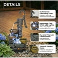 thumbnail image 2 of Morufur 32 Inch Outdoor Fountain with Vintage Pump, Garden Waterfall Fountain with LED Lights for Patio Lawn Backyard, Gray, 2 of 8