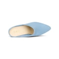 thumbnail image 4 of BLISSFUL STEP Women's Slides Chunky High Heels Slip on Pointed Toe Slide Mules Sky Blue 8, 4 of 6
