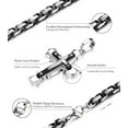 thumbnail image 2 of Collier Croix en Acier Inoxydable 5 mm pour Hommes Femmes, Chaîne Byzantine, Pendentif Croix, Collier Roche, 56-71 cm, 2 of 6