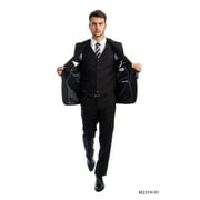 Azzuro Mens 3-Piece Suit Set with Jacket, Vest, and Dress Pants