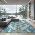 thumbnail image 2 of ODIKA 8'x10' Washable Area Rug Whimsical Butterfly Vine Border Scattered Delicate Boho Motif Refined Structured for King Size Bedroom Under Bed, Master Suite, Non-Shedding, Easy Care, 2 of 7