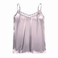 thumbnail image 4 of Holzkary Women's Lace Silk Satin Pajama Tank Tops V Neck Camisole Soft Spaghetti Strap Tops Loose Sleepwear Lace Suspenders Are Designed Sense Of Wearing A New Summer Plus Size Back Suit Purple 3Xl, 4 of 5