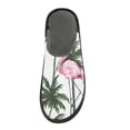 thumbnail image 3 of Flamingo with Palm Trees House Slippers Anti-Skid Winter Slippers with Memory Foam and Indoor Outdoor Soles, 3 of 8