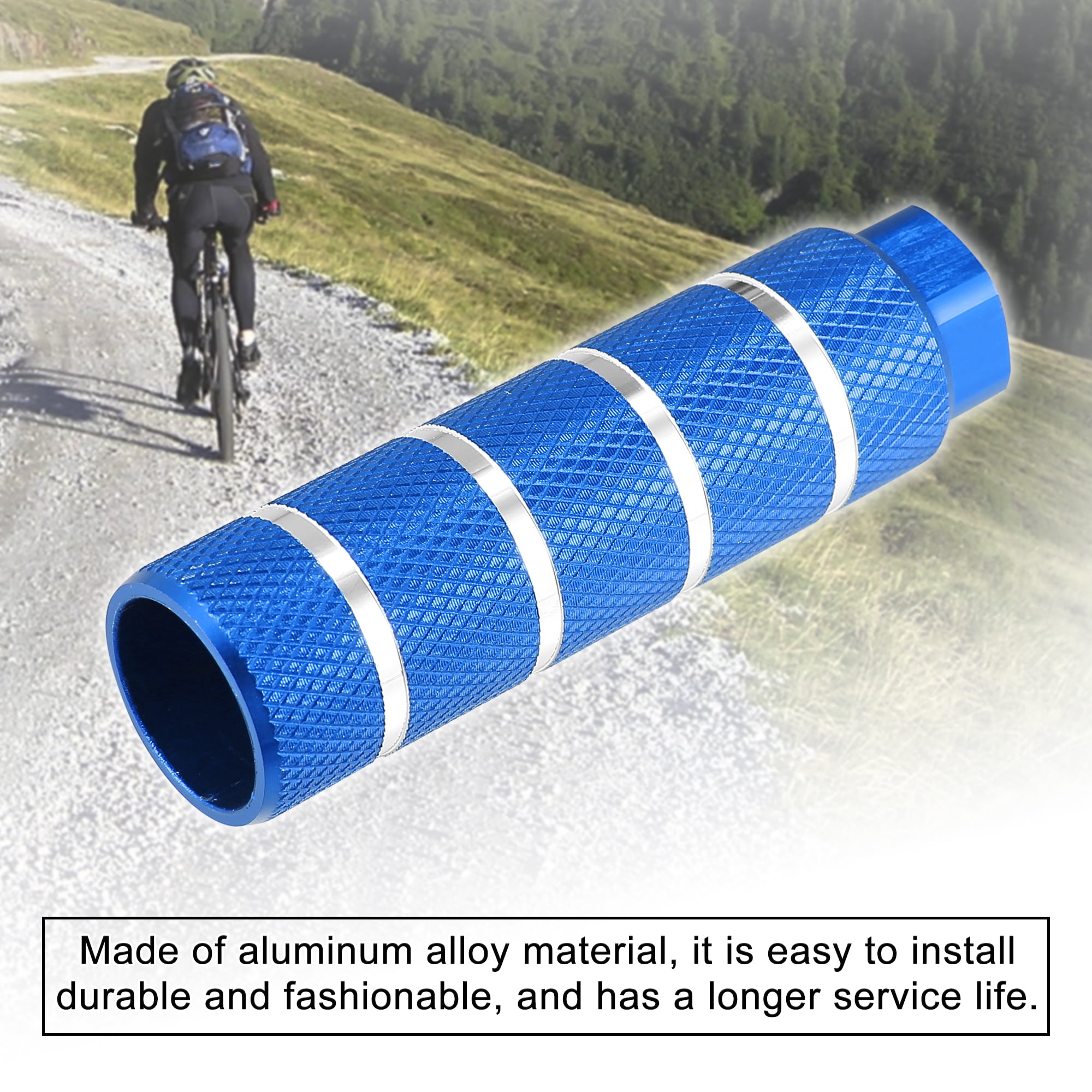 Unique Bargains Rear Foot Pegs for BMX MTB Bike Bicycle Fit 3/8 Inch Axles Blue