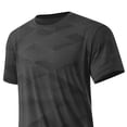 thumbnail image 5 of LEKWK Cooling Shirts for Men Short Sleeve Crew Neck Geometric Texture Athletic Tee Qick Dry Breathable Mesh Shirt Workout Running Tops Black XL, 5 of 6