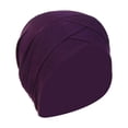 thumbnail image 4 of Turbante para mujer musulmana, gorro elástico para la cabeza, gorro de moda Violeta oscuro, 4 of 8