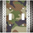thumbnail image 2 of Metal Light Switch Plate Outlet Cover (Multi Camo 2 - Double Toggle), 2 of 2