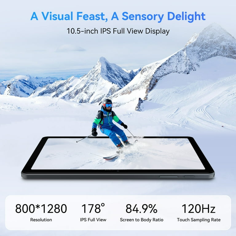 Tabwee Tablet 2025 Latest Android 15 Tablets T80, 10.5 inch