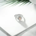 thumbnail image 4 of Gem Stone King 1.25 Ct Oval Peach Morganite 925 Sterling Silver Flower Ring (Size 7), 4 of 4