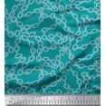 thumbnail image 1 of Soimoi Green Cotton Voile Fabric Chain Geometric Printed Fabric 1 Yard 42 Inch Wide, 1 of 3