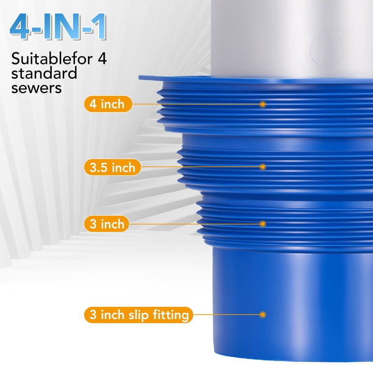 15FT RV Sewer Hose Kit - Heavy Duty TPE Material With 4-in-1 Adapter And Bayonet Fittings