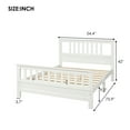 thumbnail image 3 of Euroco Full Size Platform Bed with Headboard, Solid Wood Bed with Slat for Kids, White, 3 of 8