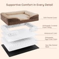 thumbnail image 5 of BELLA & PAL Orthopedic Dog Bed for Medium Small Dogs – No Assembly Needed, Egg-Crate Foam Dog Couch with Waterproof Liner, Washable Removable Cover, Non-Slip, 28"x23"x6.5", Mocha, 5 of 11