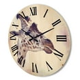 thumbnail image 3 of Designart 'Close Up Portrait of A Giraffe VII' Farmhouse Wood Wall Clock, 3 of 5