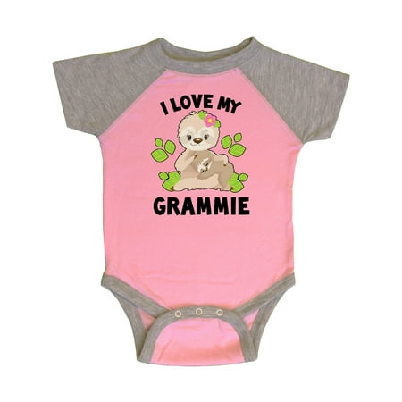 

Inktastic Cute Sloth I Love My Grammie with Green Leaves Gift Baby Boy or Baby Girl Bodysuit
