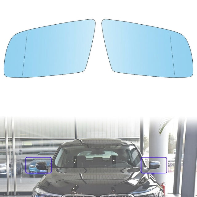 Espejos retrovisores de puerta azules con calefacción lateral izquierdo + derecho para BMW serie 5 E60 2003-2009