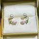 thumbnail image 3 of Pendientes de primavera y verano con flor rosa 2022 Pendientes pequeños para mujer, 3 of 8